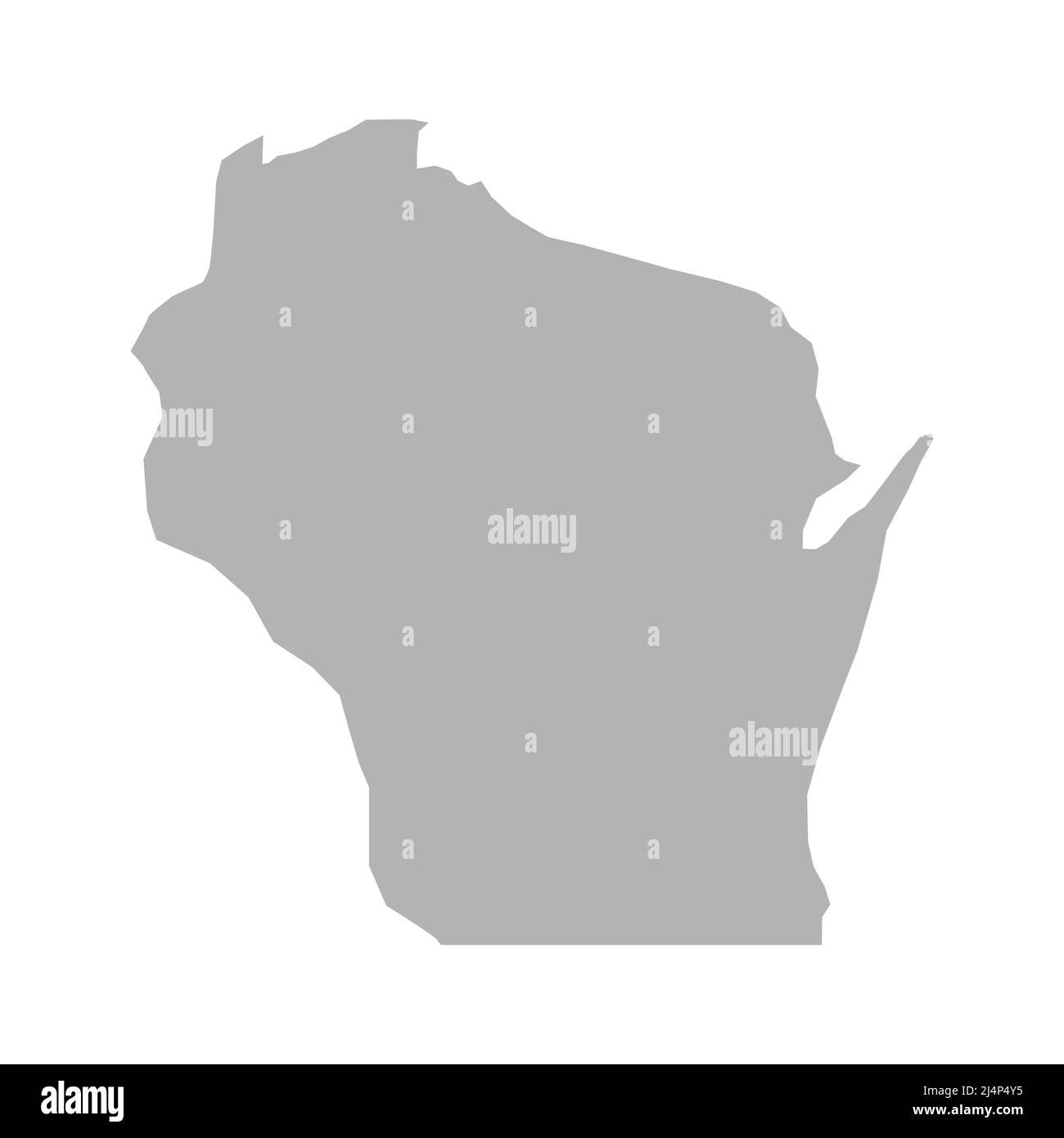Icona vettore mappa Wisconsin su sfondo bianco Illustrazione Vettoriale