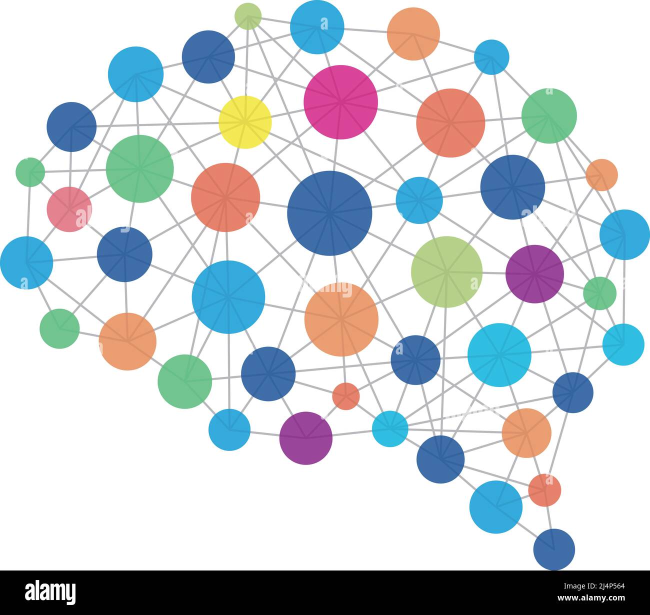 Concetto di intelligenza artificiale, neurone e poligono, illustrazione vettoriale Illustrazione Vettoriale