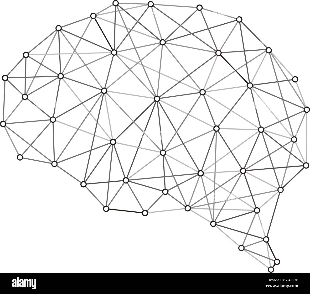 Concetto di intelligenza artificiale, neurone e griglia, illustrazione vettoriale Illustrazione Vettoriale