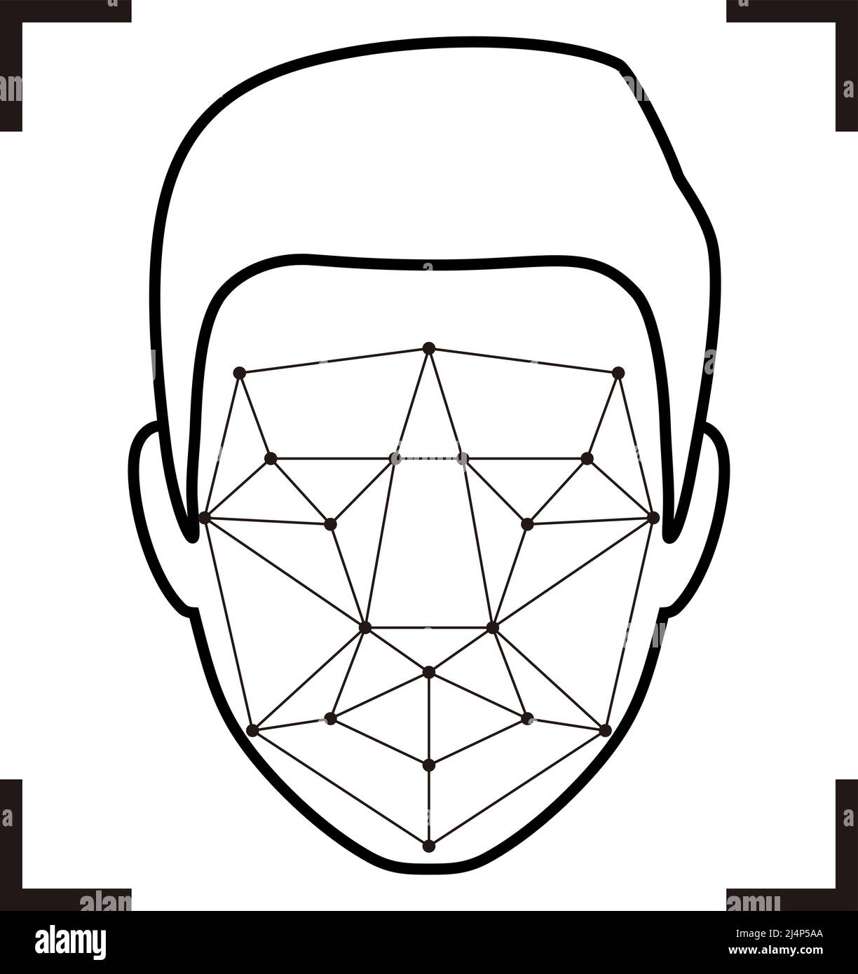 Face ID, icone concettuali del sistema di riconoscimento facciale, identificazione biometrica, verifica personale, semplice illustrazione vettoriale Illustrazione Vettoriale