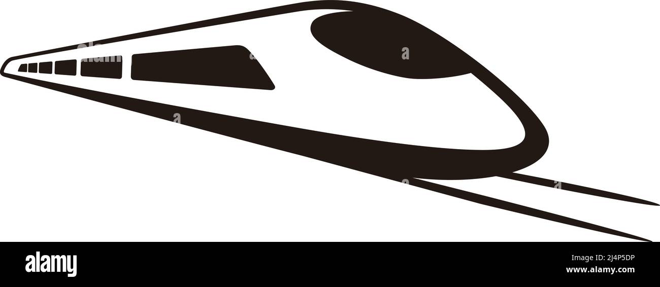 Elevata velocità del treno bullet uscente, moderno design piatto, illustrazione vettoriale Illustrazione Vettoriale