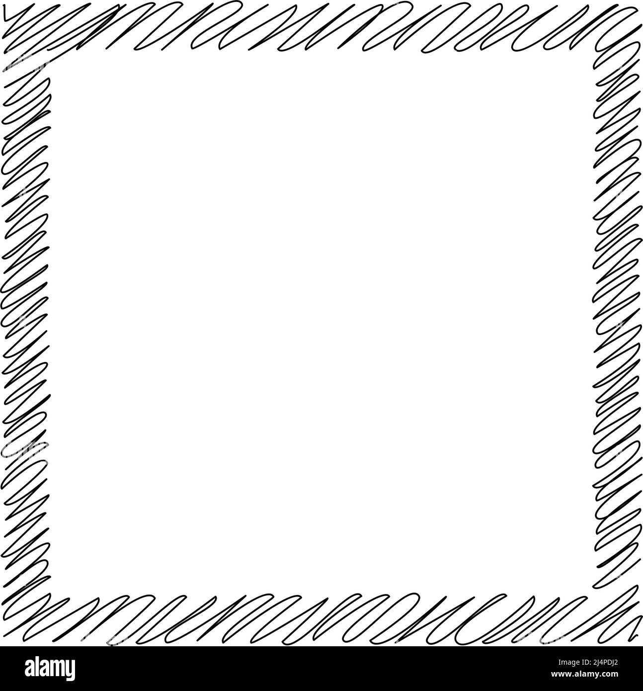 Disegno quadrato a mano libera, scricchioli disegnati a mano, scarabocchio, forma di schizzo. Illustrazione vettoriale di stock, grafica clip-art Immagine e Vettoriale - Alamy