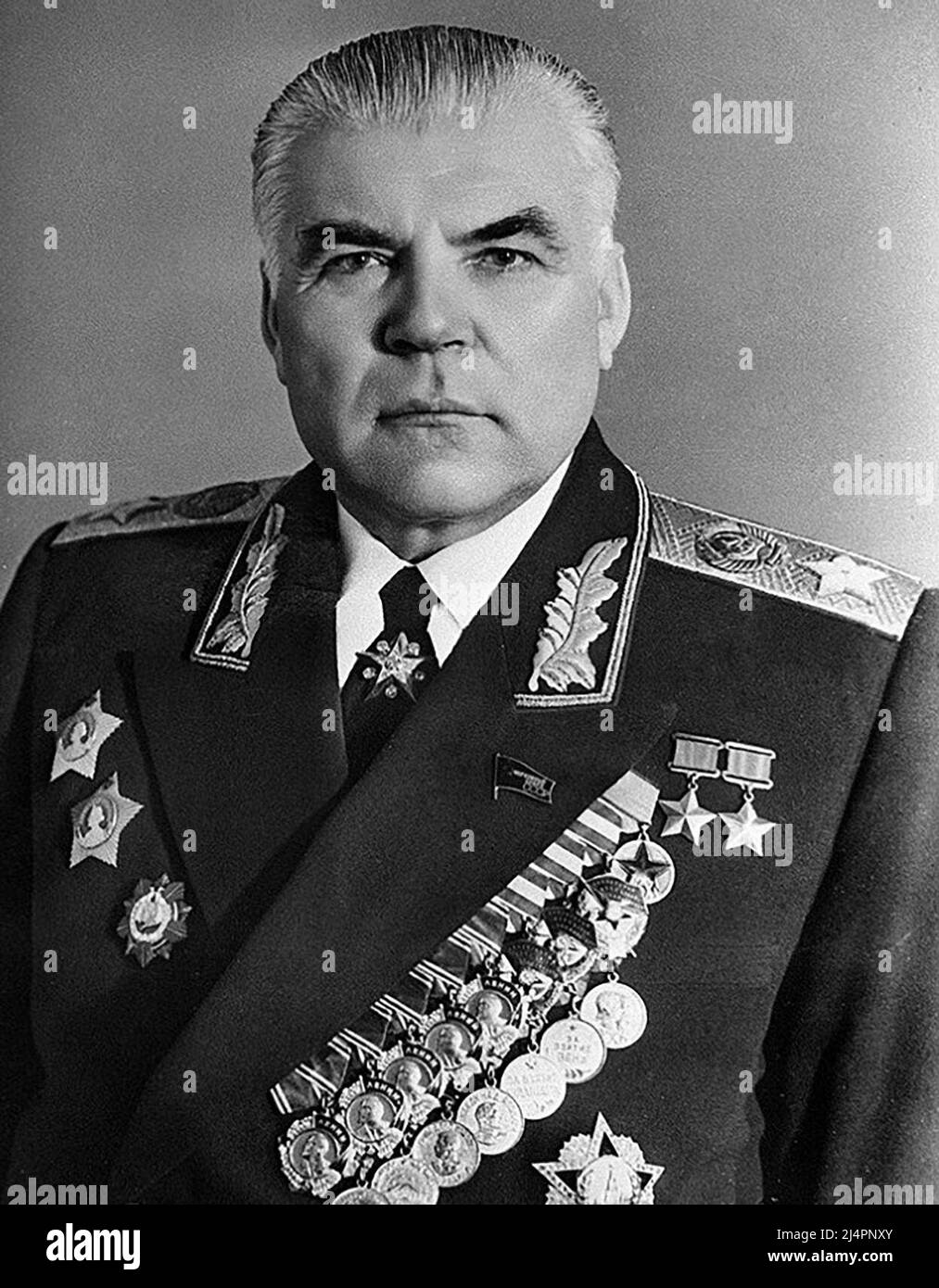 Maresciallo dell'Unione Sovietica Rodion Malinovsky Foto Stock