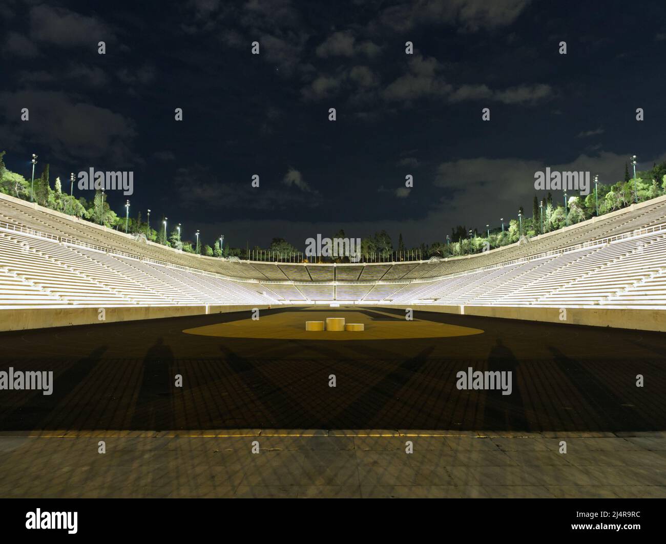 Visita serale allo Stadio Panatenaico di Atene Grecia foto di scorta Foto Stock