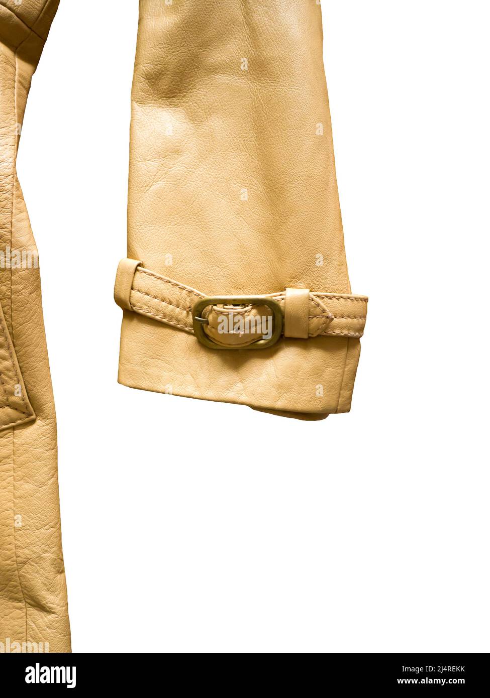 Cappotto in pelle beige da uomo. Foto Stock