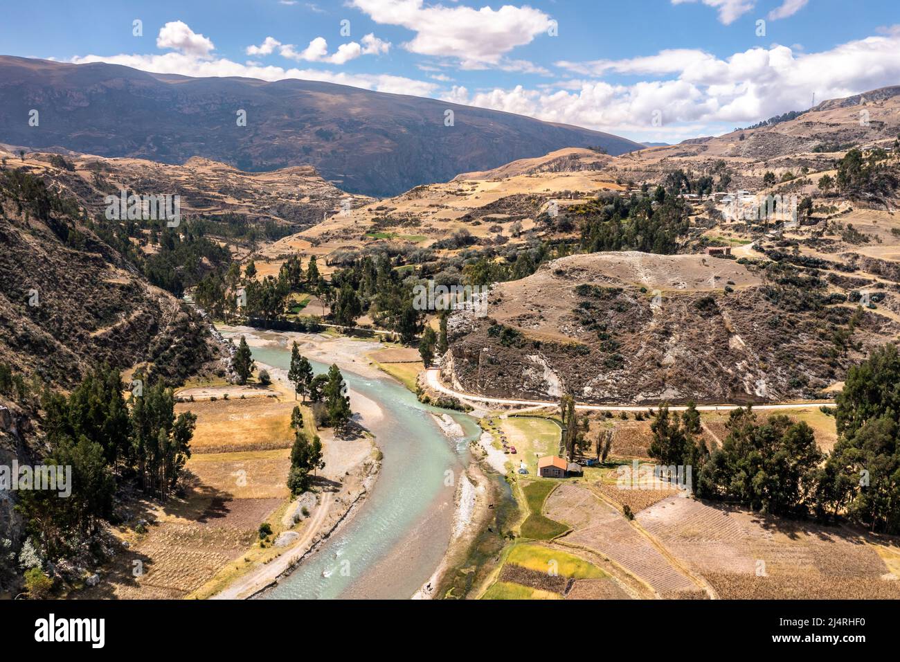 Il fiume Aimaraes a Junin, Perù Foto Stock