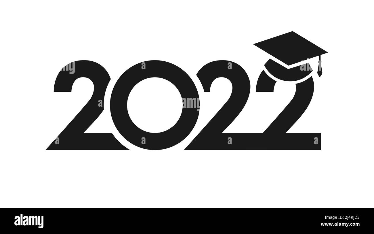 Anno 2022 segno educativo. Lezione fuori o di nuovo a scuola decorando il concetto di complimento. In bianco e nero. Design grafico astratto isolato Illustrazione Vettoriale