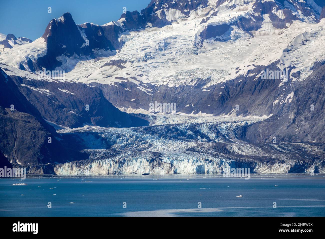 Il ghiacciaio Margerie A Tidewater Glacier nel Parco Nazionale della Baia del Ghiacciaio di Tarr Inlet e preservare Un sito patrimonio mondiale Dell'UNESCO Riserva Della Biosfera A. Foto Stock