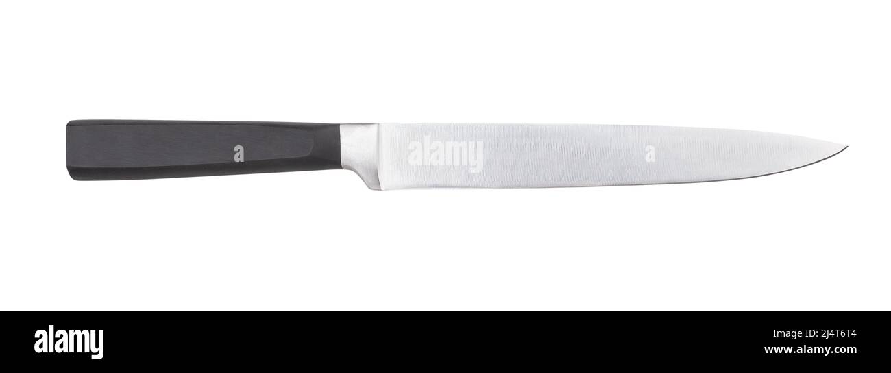 percorso del coltello per affettare isolato su bianco Foto Stock