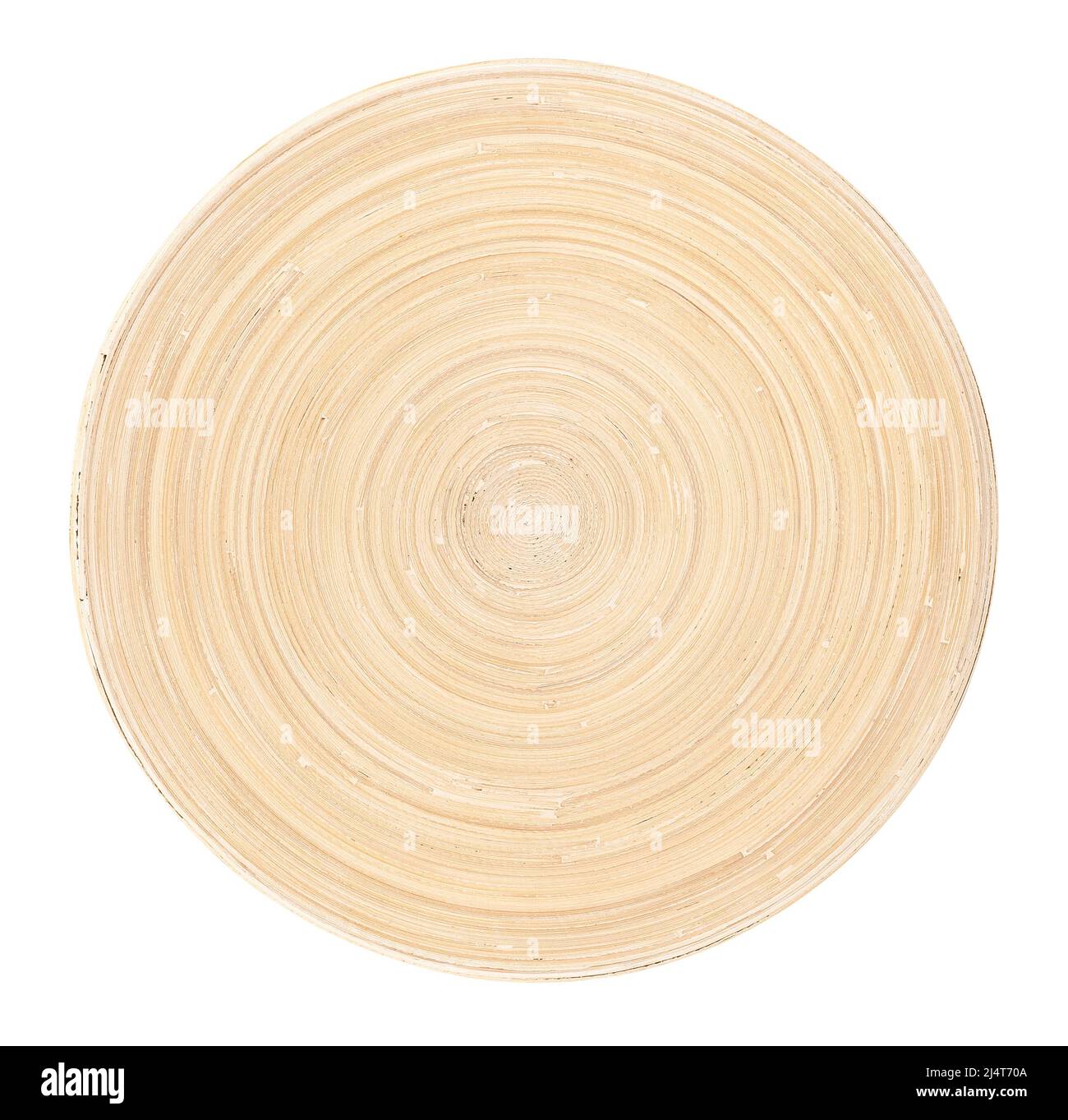 percorso ciotola in legno isolato sulla vista dall'alto bianca Foto Stock