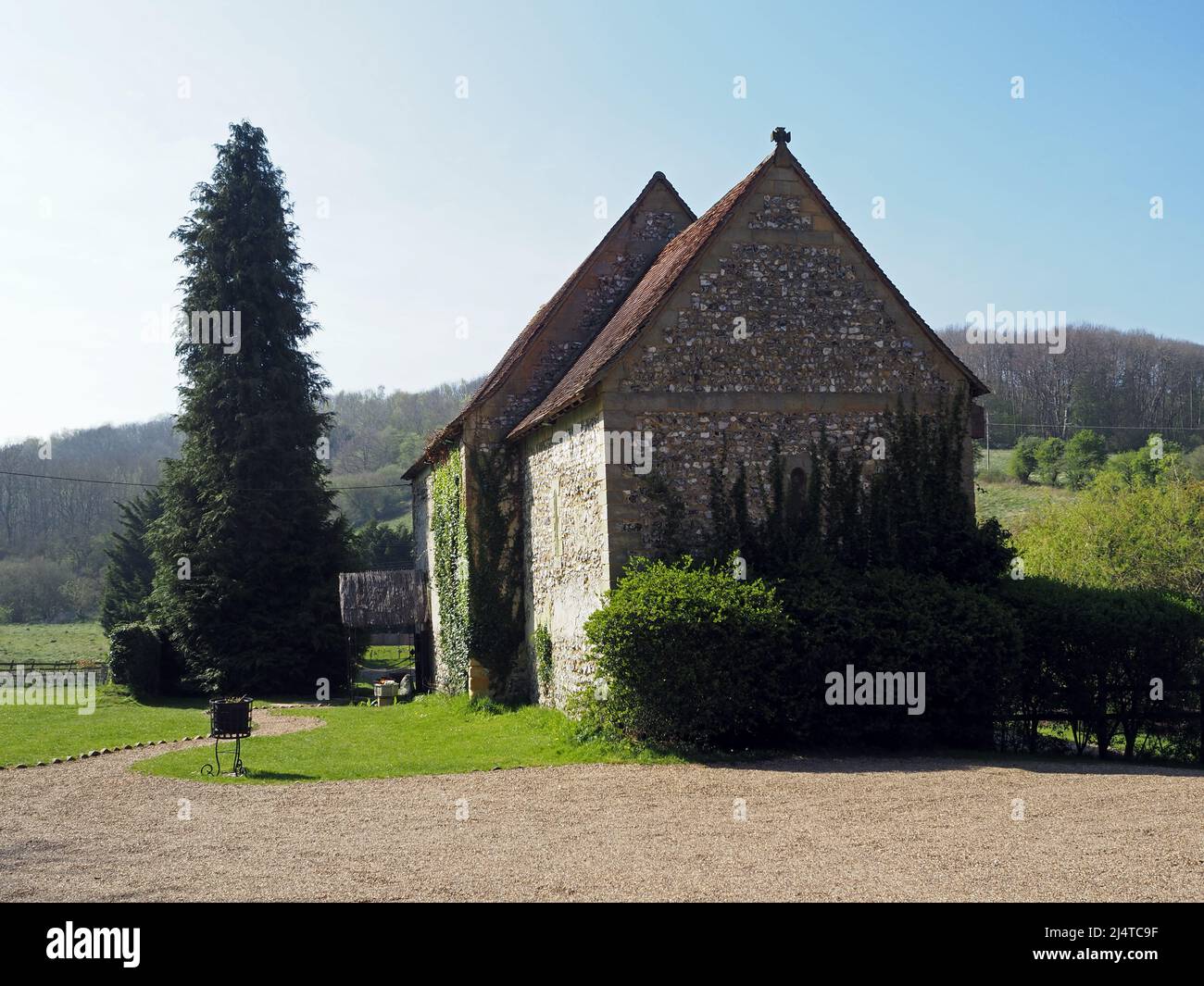 La chiesa di Dode è tutto ciò che rimane dal 'Villaggio perduto' di Dode nel Kent Foto Stock
