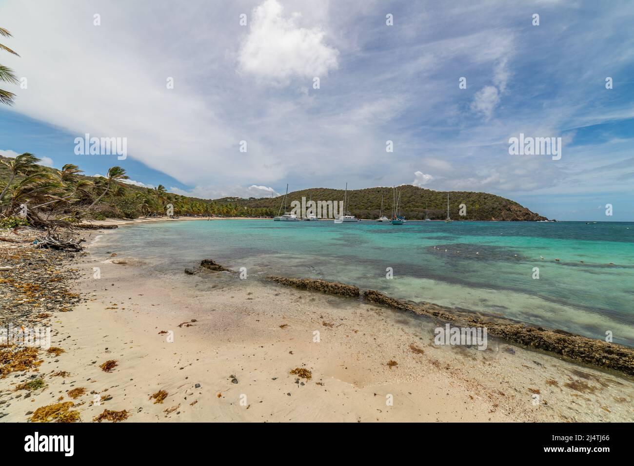 Saint Vincent e Grenadine, Mayreau, Salt Whistle Bay Foto Stock