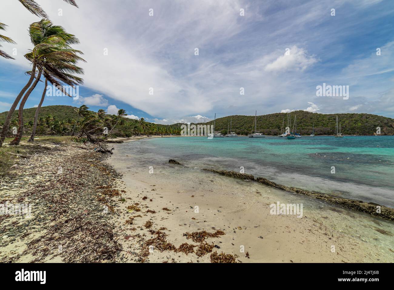 Saint Vincent e Grenadine, Mayreau, Salt Whistle Bay Foto Stock