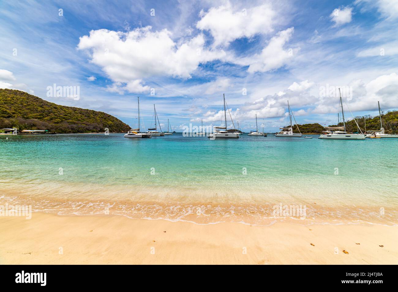 Saint Vincent e Grenadine, Mayreau, Salt Whistle Bay Foto Stock