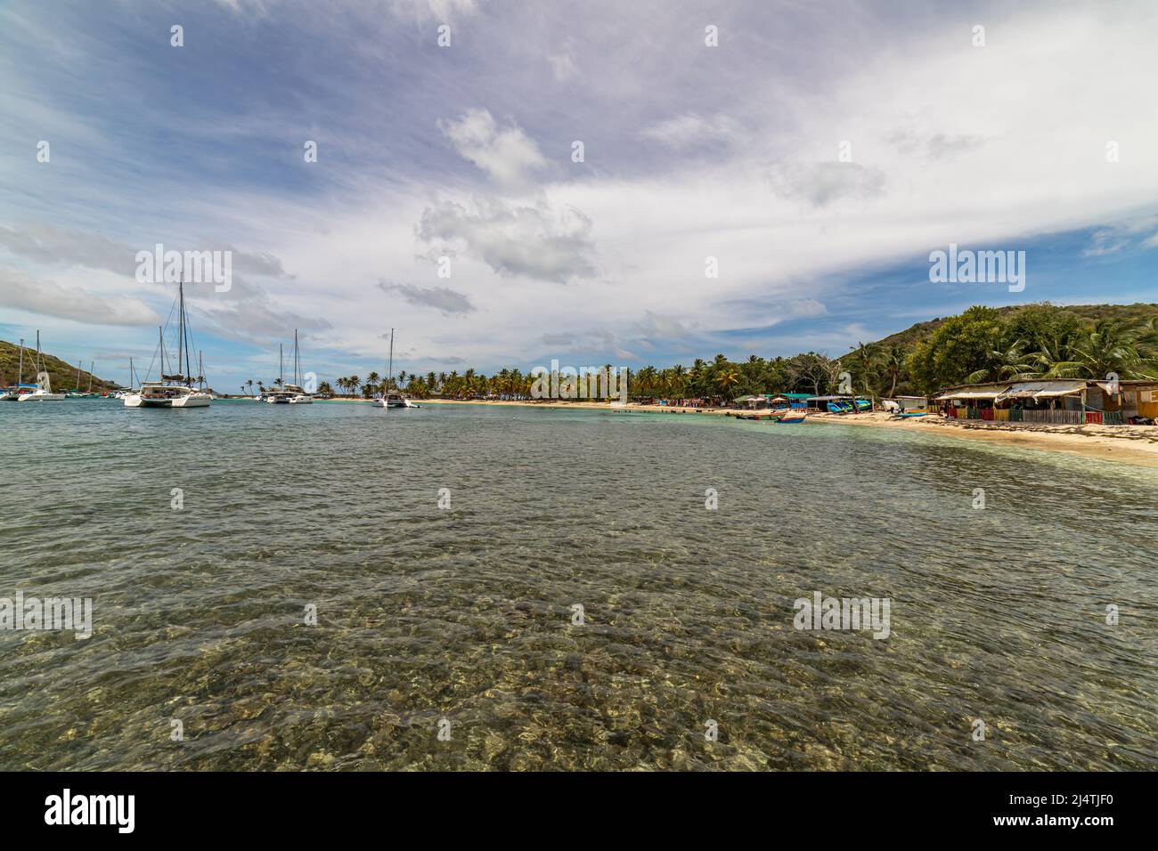 Saint Vincent e Grenadine, Mayreau, Salt Whistle Bay Foto Stock