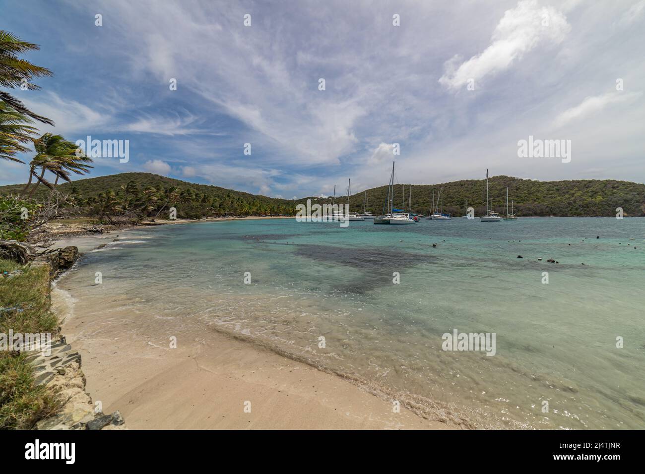 Saint Vincent e Grenadine, Mayreau, Salt Whistle Bay Foto Stock