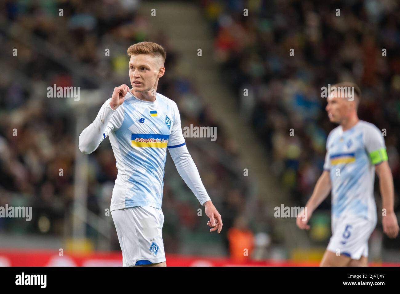 Viktor Tsygankov di Dynamo visto durante il Charity friendly Match for Peace tra Legia Warszawa e Dynamo Kiev al Marshal Jozef Pilsudski Legia Varsavia Municipal Stadium. Punteggio finale; Legia Warszawa 1:3 Dynamo Kiev. Foto Stock