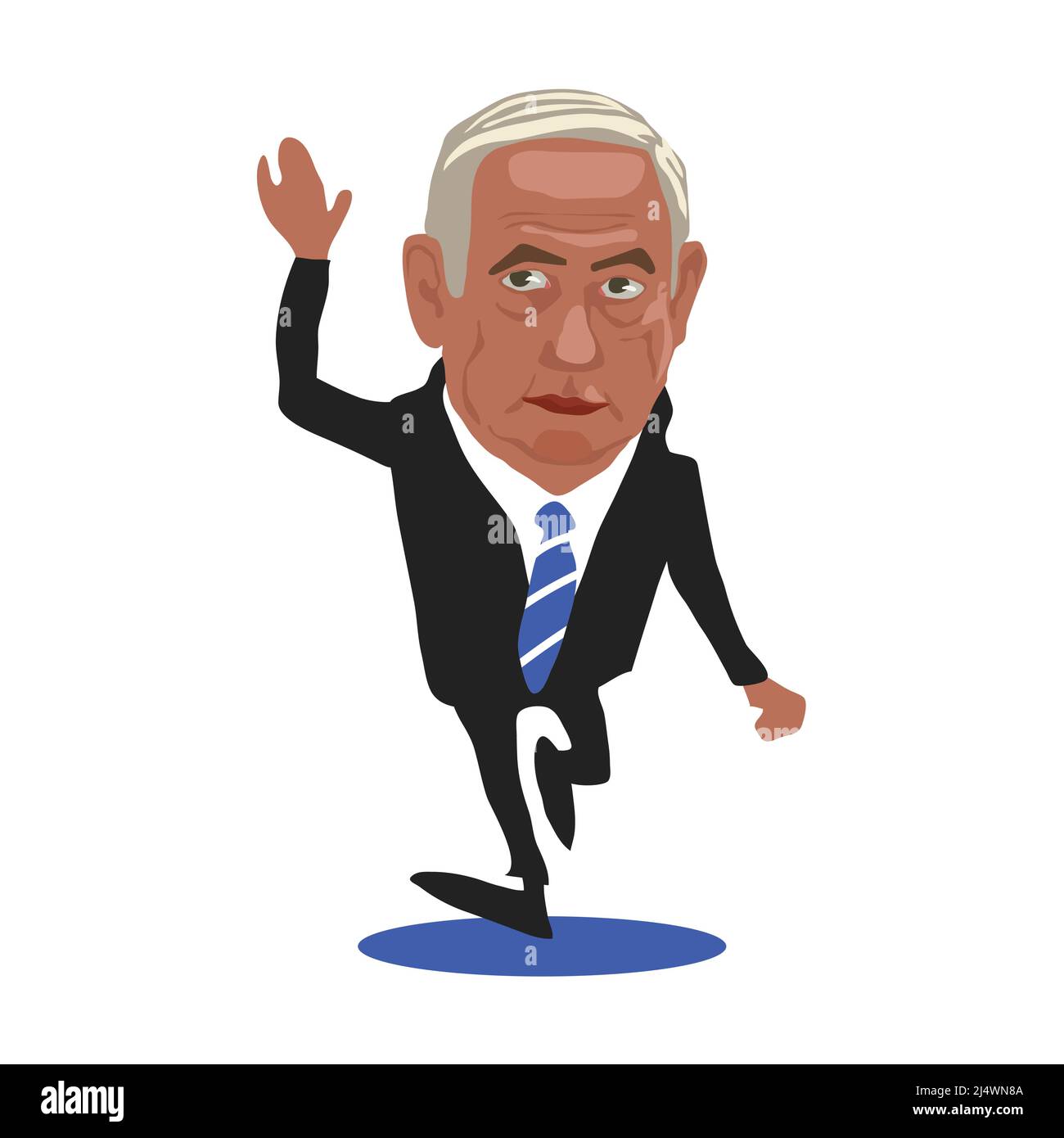 Benjamin Netanyahu Caricature Vector illustrazione Illustrazione Vettoriale