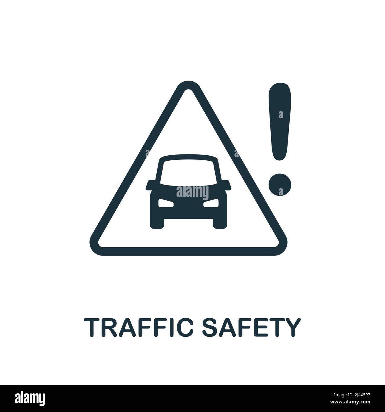 Icona sicurezza stradale. Icona monocromatica Simple Traffic Safety per modelli, web design e infografiche Illustrazione Vettoriale