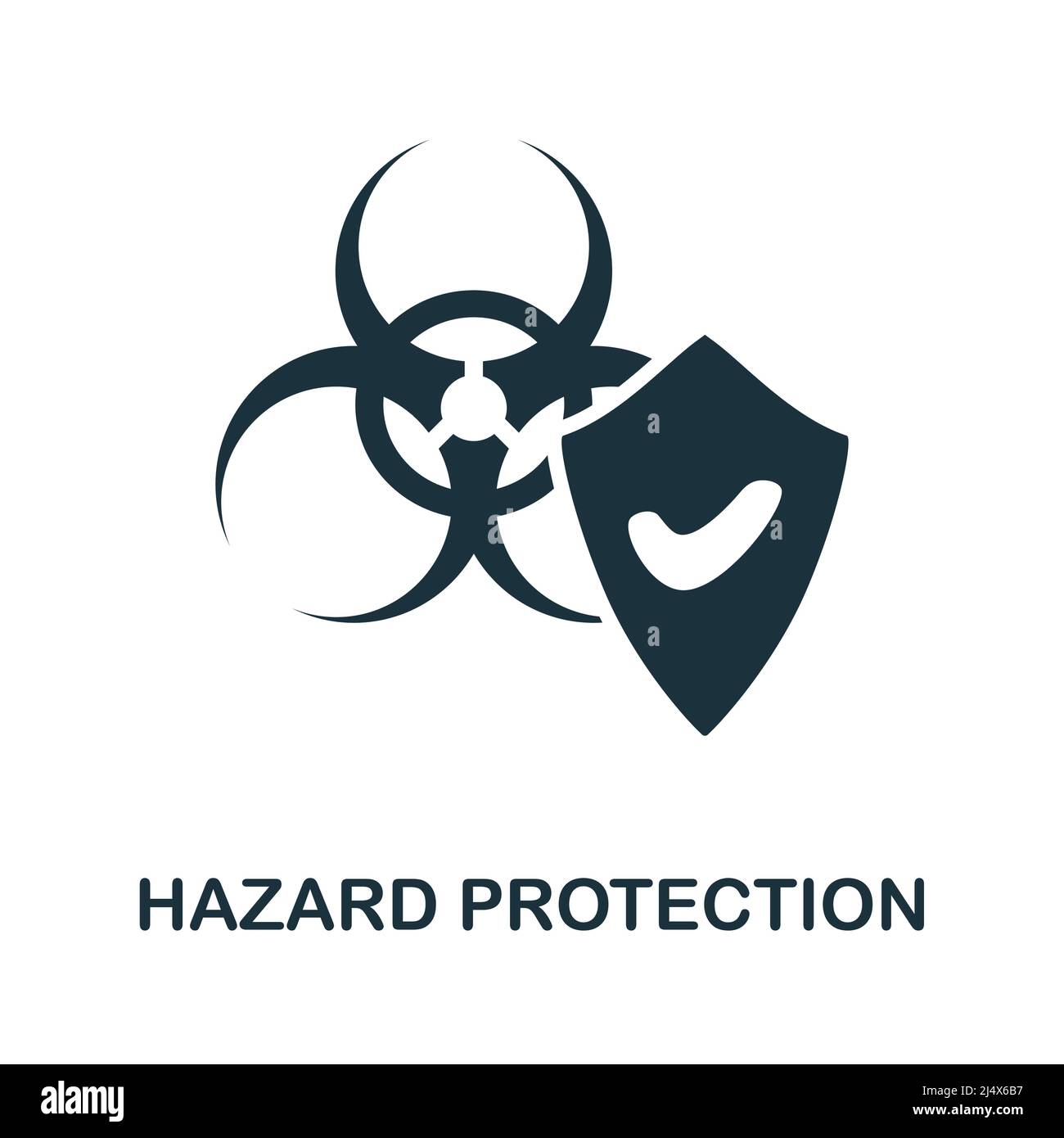 Icona protezione pericolo. Icona monocromatica Simple Hazard Protection per modelli, web design e infografiche Illustrazione Vettoriale