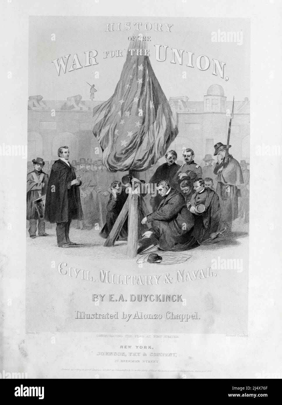 Dal libro Storia della Guerra per l'Unione : civile, militare e navale. Fondata su documenti ufficiali e altri documenti autentici / da Evert A. Duyckinck. Illustrato da dipinti originali, di Alonzo Chappel di Evert Augustus Duyckinck, Editore New York : Johnson, Fry 1862 Foto Stock