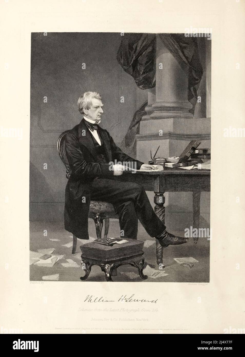 William Henry Seward (New York, 16 maggio 1801 – New York, 10 ottobre 1872) è stato un politico americano che ha servito come Segretario di Stato degli Stati Uniti dal 1861 al 1869, e in precedenza era stato governatore di New York e senatore degli Stati Uniti. Un deciso oppositore della diffusione della schiavitù negli anni precedenti la guerra civile americana, era una figura di spicco nel partito repubblicano nei suoi anni formativi, E fu lodato per il suo lavoro a nome dell'Unione come Segretario di Stato durante la Guerra civile. Dal libro Storia della Guerra per l'Unione : civile, militare e navale. Fondata su ufficiale e altri aut Foto Stock