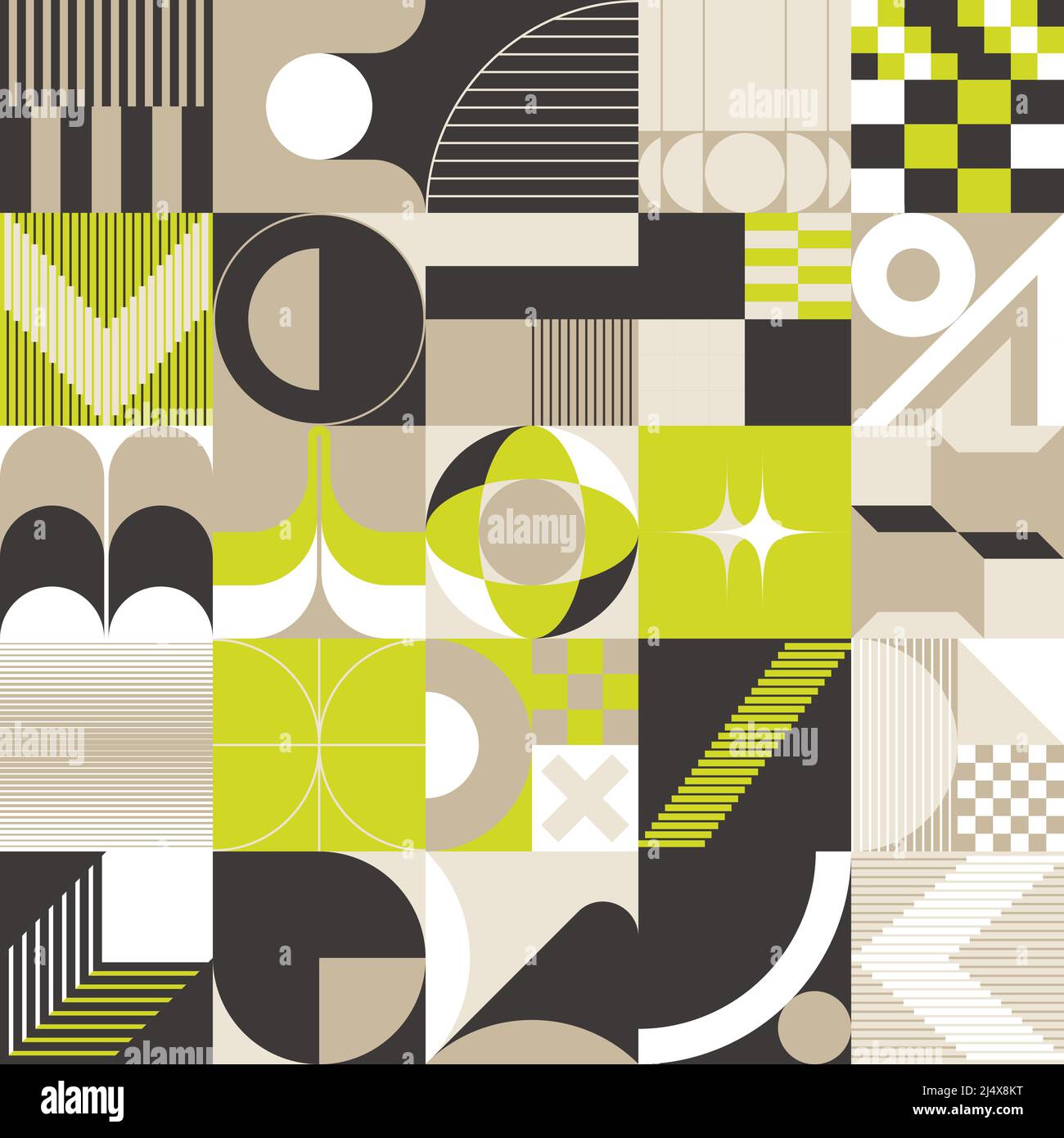 Modello grafico collage digitale realizzato con forme vettoriali astratte e forme geometriche generative, utile per il web background, poster art design, magazi Illustrazione Vettoriale