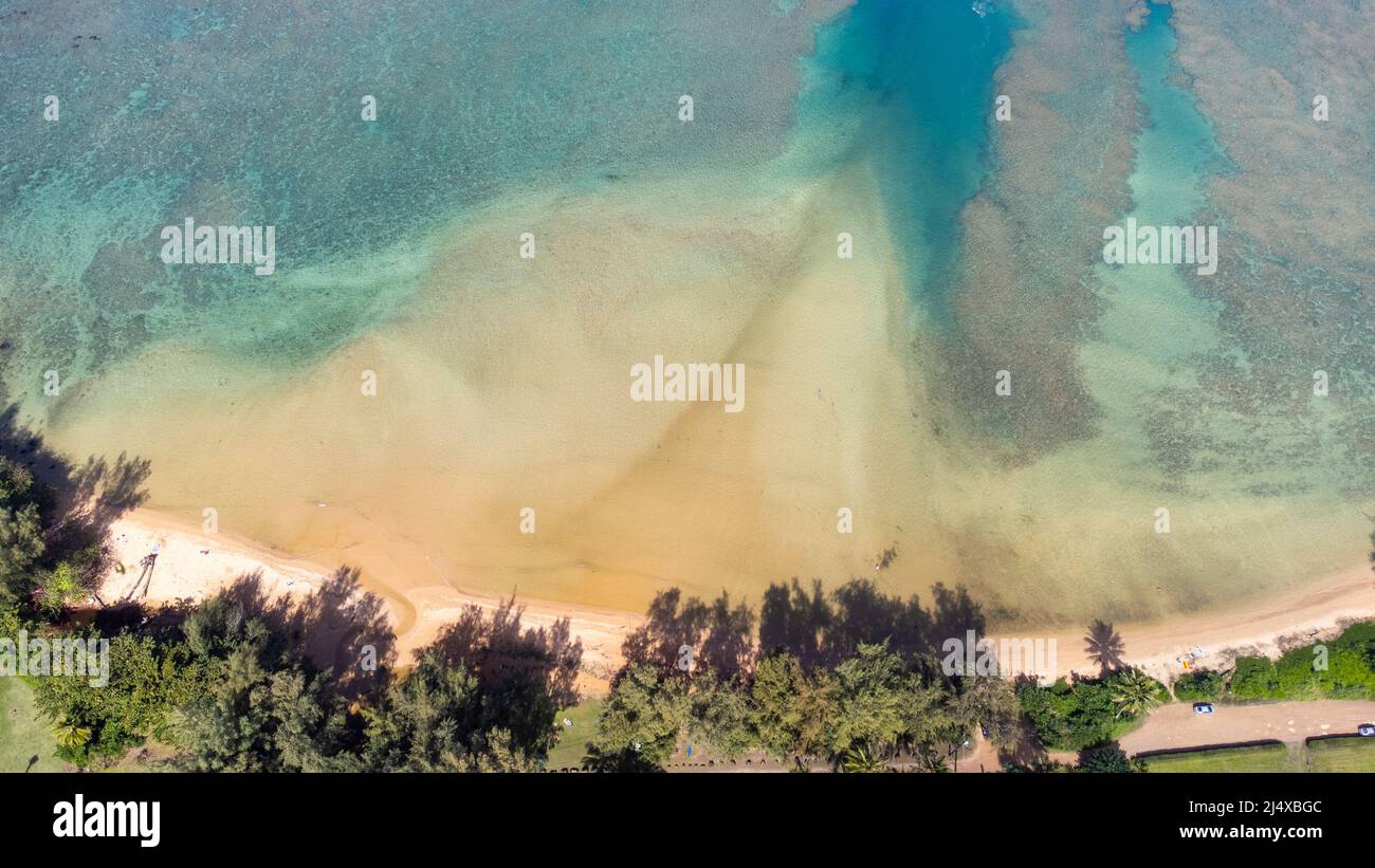 Anini Beach, Kalihiwai, Hawaii, USA Foto Stock