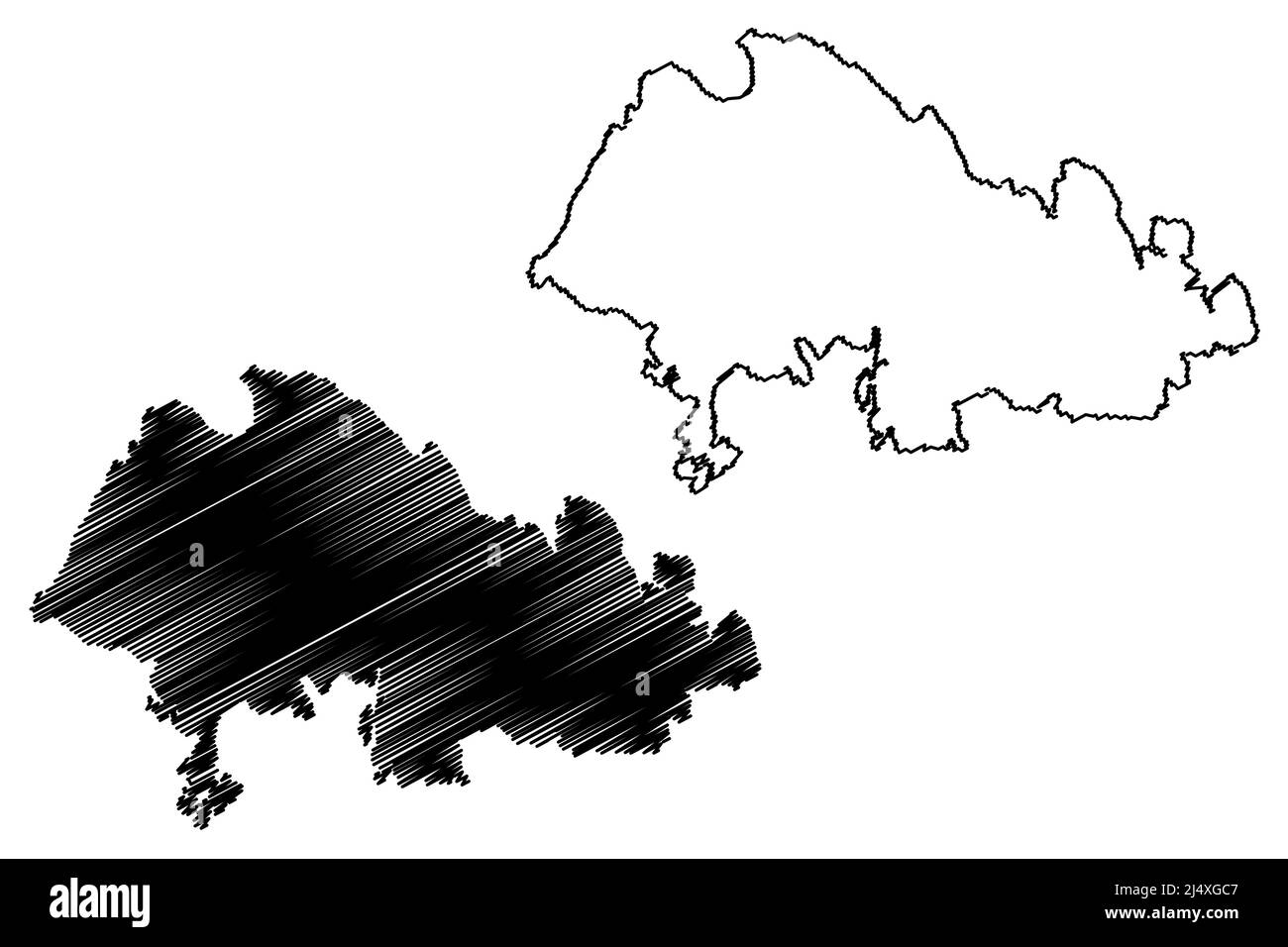 Isola di Ulva (Regno Unito di Gran Bretagna e Irlanda del Nord, Scozia) illustrazione vettoriale mappa, schizza mappa isola di Ulbha Illustrazione Vettoriale