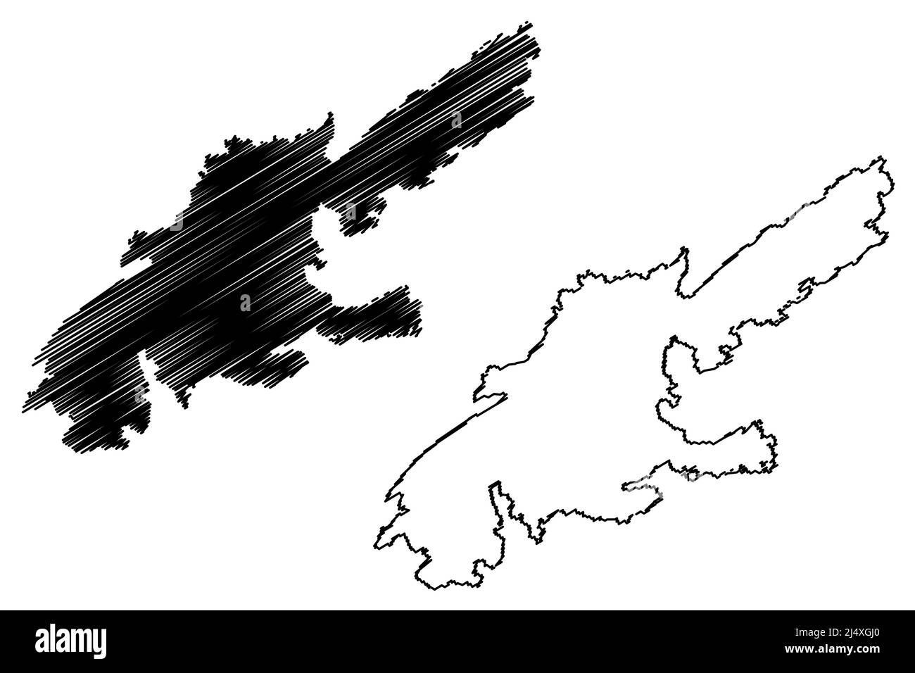 Isola di Uuto (Regno di Svezia, arcipelago di Stoccolma) illustrazione vettoriale mappa, schozzetto Utö mappa Illustrazione Vettoriale