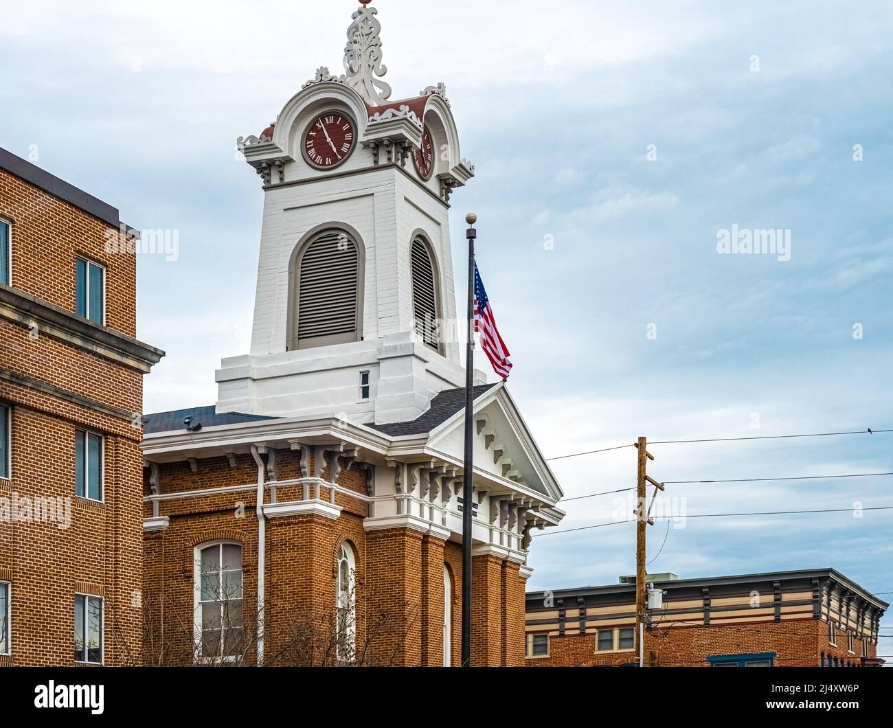 Lo storico tribunale della contea di Adams del 1858 a Gettysburg, Pennsylvania, è stato un ospedale per i soldati dell'Unione e dei confederati durante la battaglia di Gettysburg. (USA) Foto Stock