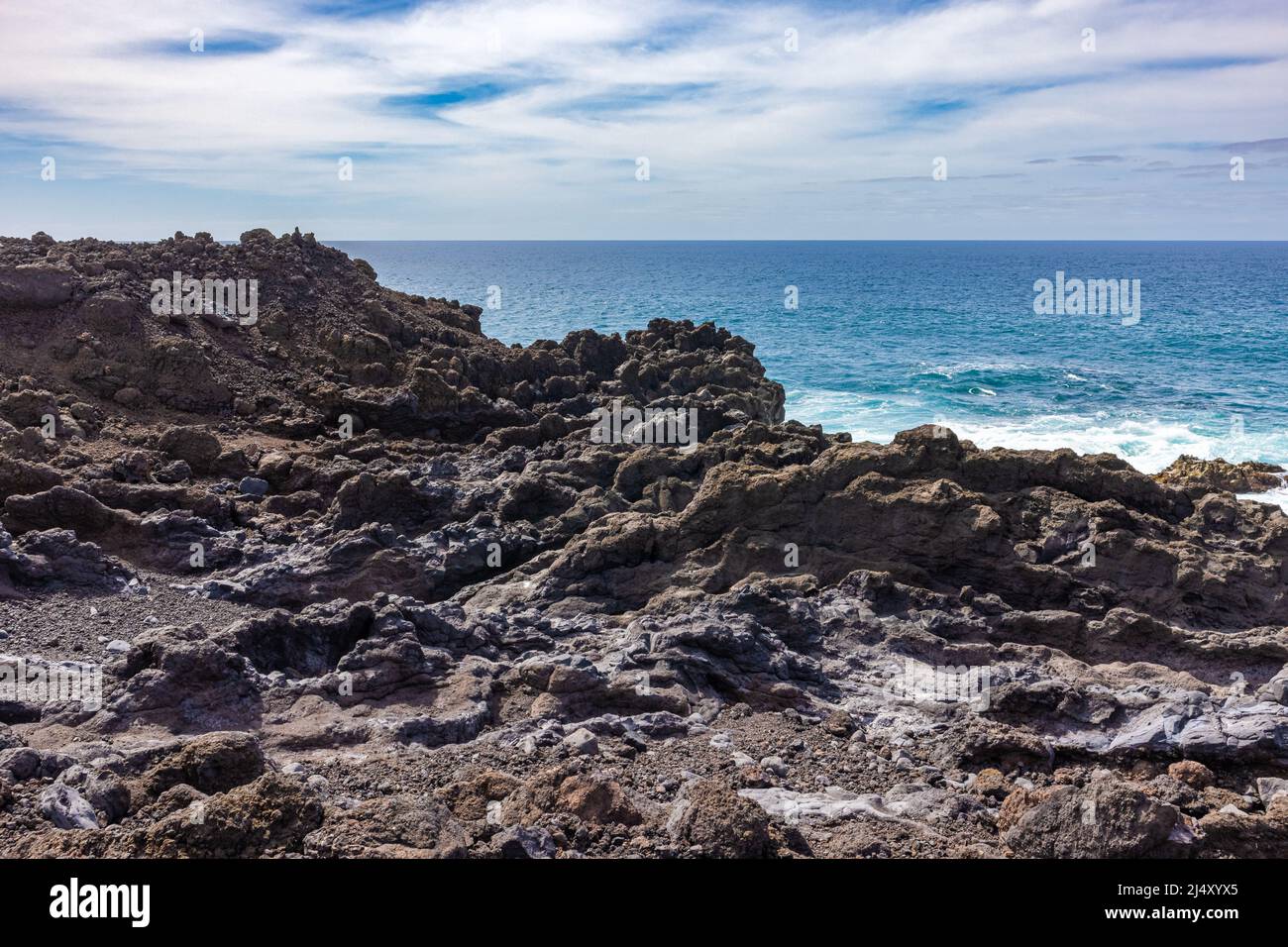 Isola vulcanica, paesaggio con un bellissimo paesaggio Foto Stock