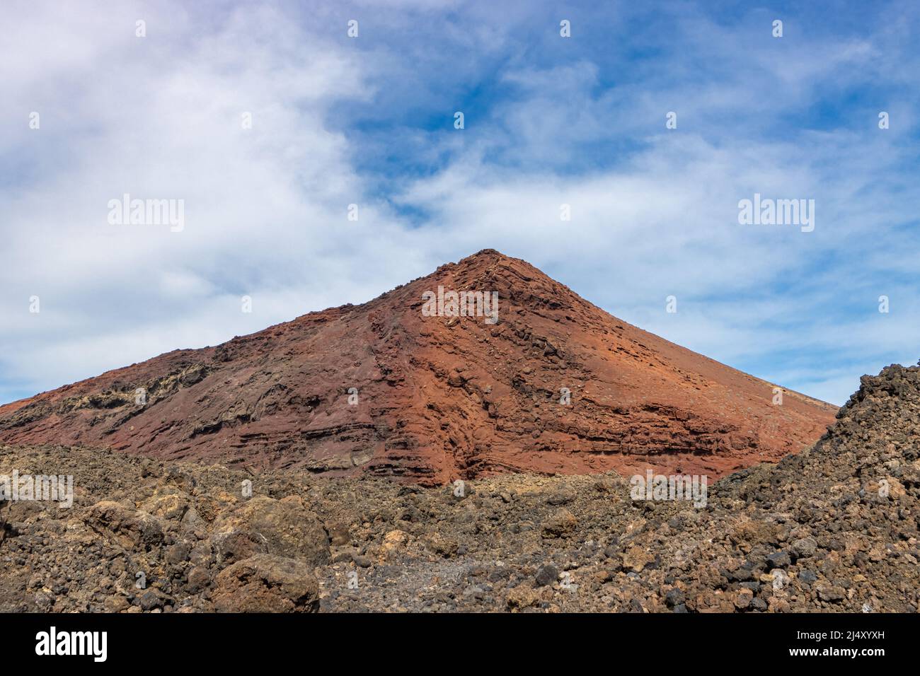 Isola vulcanica, paesaggio con un bellissimo paesaggio Foto Stock