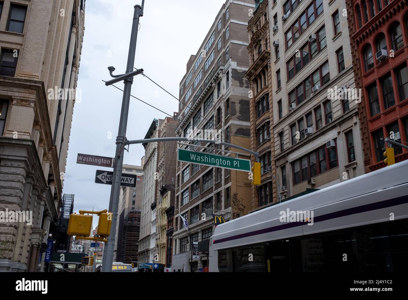 Facciate classiche nel centro di Broadway di New York Foto Stock Facciate classiche nel centro di Broadway di New York Foto Stock