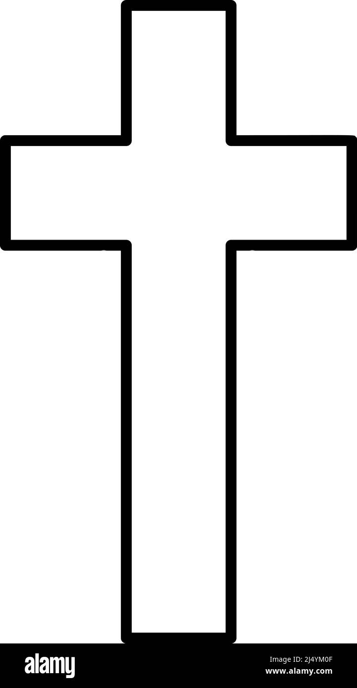 Religione cross vettore icona. Pieno flat segno per concetto mobile e web design. Simbolo glyph cristiano, grafica con logo Illustrazione Vettoriale