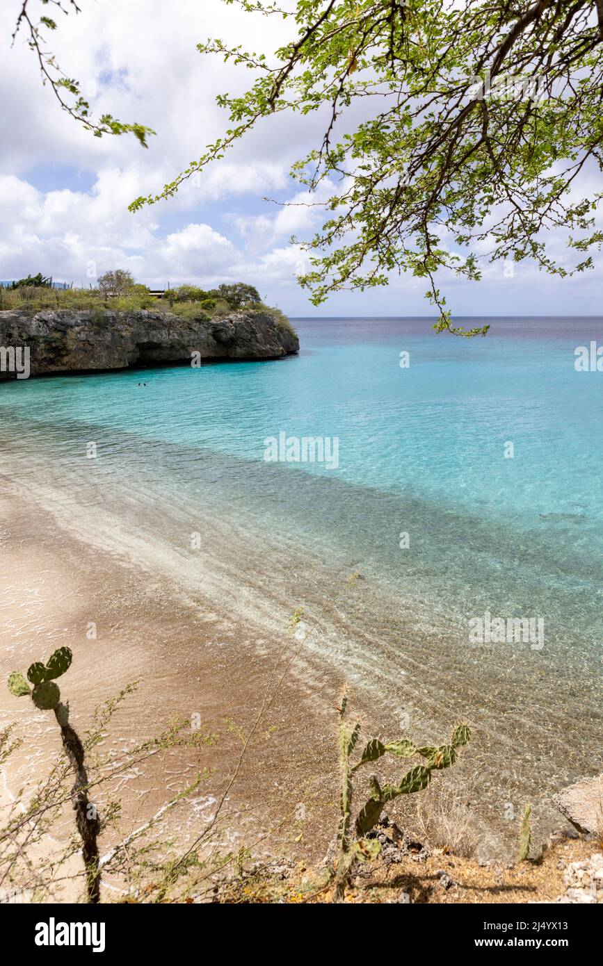 Vacanza a Playa Jeremi sull'isola caraibica di Curacao Foto Stock