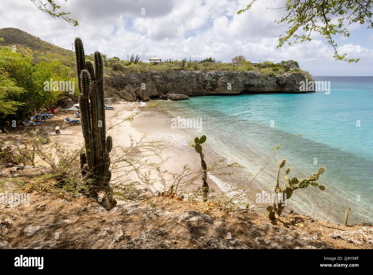 Vacanza a Playa Jeremi sull'isola caraibica di Curacao Foto Stock