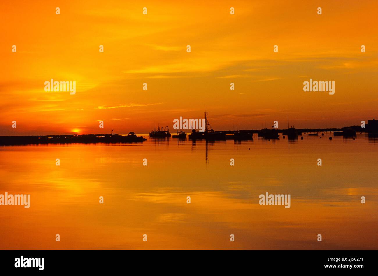 Rye Harbour a Rye, New Hampshire all'alba. Foto Stock