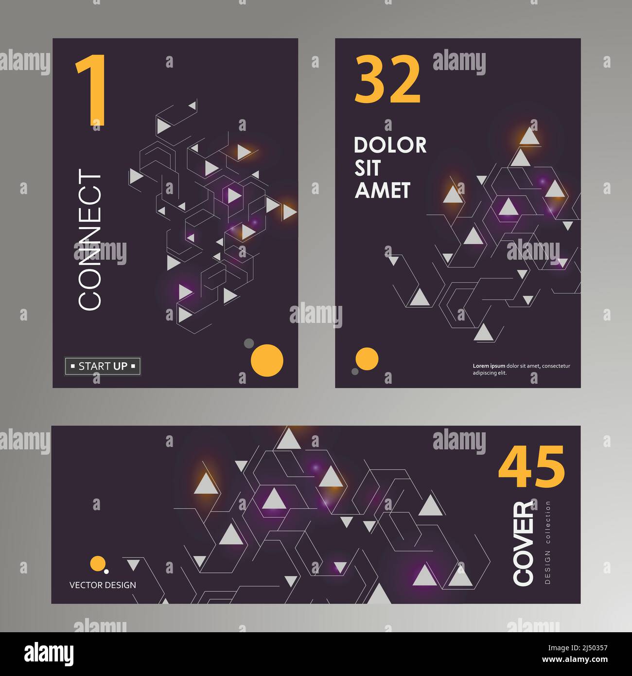 Esagoni per disegno banner. Sfondo dell'illustrazione. Modello vettoriale. Icona astratta. Illustrazione della brochure creativa vettoriale. Biglietto da visita Illustrazione Vettoriale