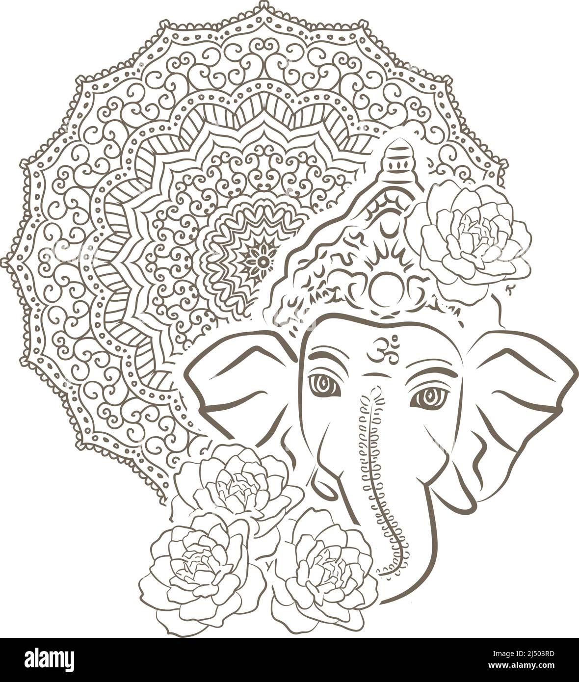 Lord Ganesha, vettore Illustrazione Vettoriale