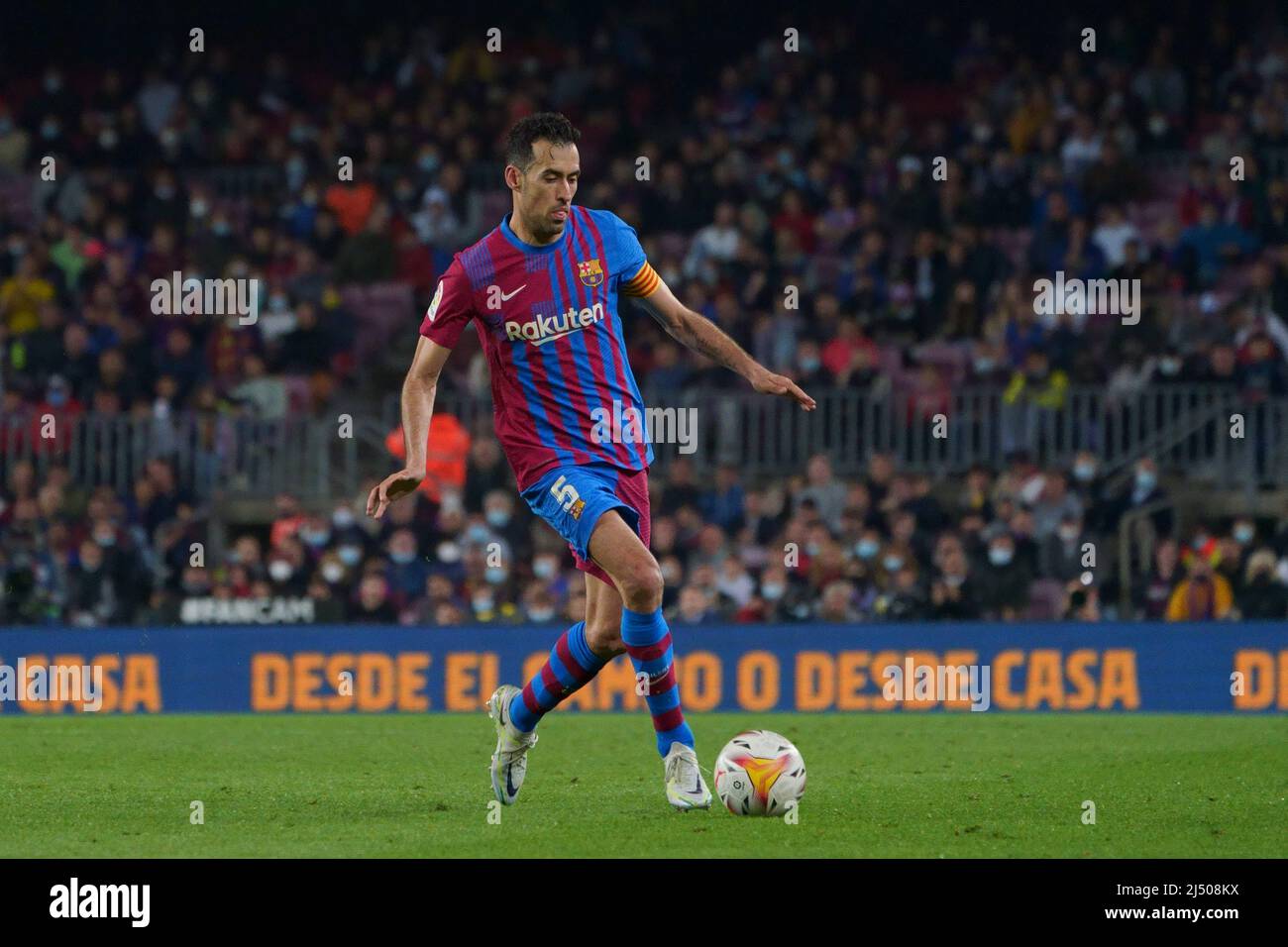 18th aprile 2022, Nou Camp, Barcellona, Spagna: La Liga football, FC Barcellona contro Cadice: Sergio Busquets FC Barcellona Foto Stock
