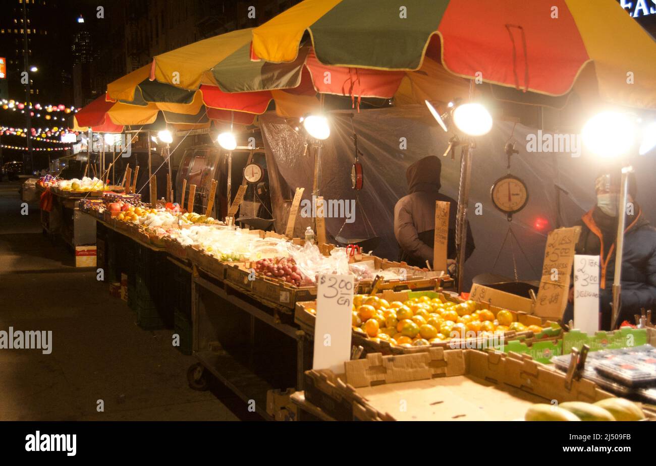 Street Market a Chinatown, New York City Foto Stock