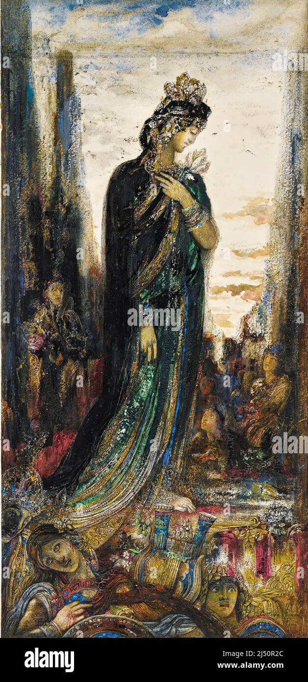 Gustave Moreau, Hélène, (Helen di Troia), pittura in acquerello e gouache, circa 1895 Foto Stock