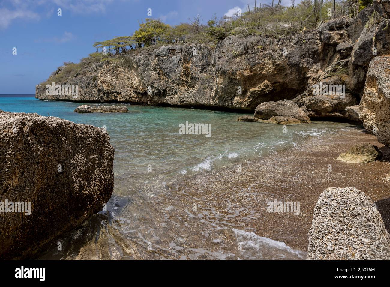 Vacanza a Playa Jeremi sull'isola caraibica di Curacao Foto Stock