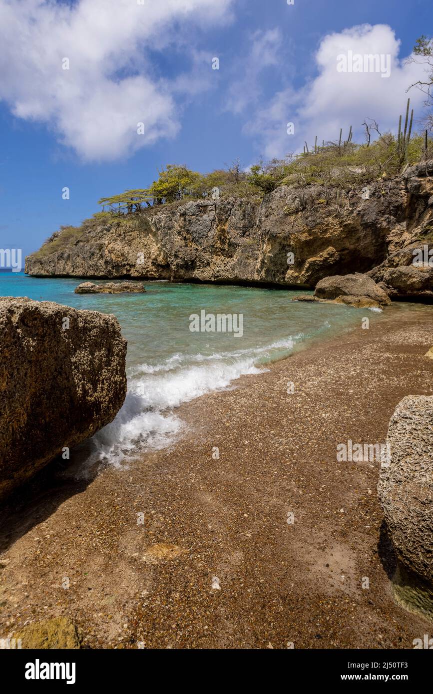 Vacanza a Playa Jeremi sull'isola caraibica di Curacao Foto Stock