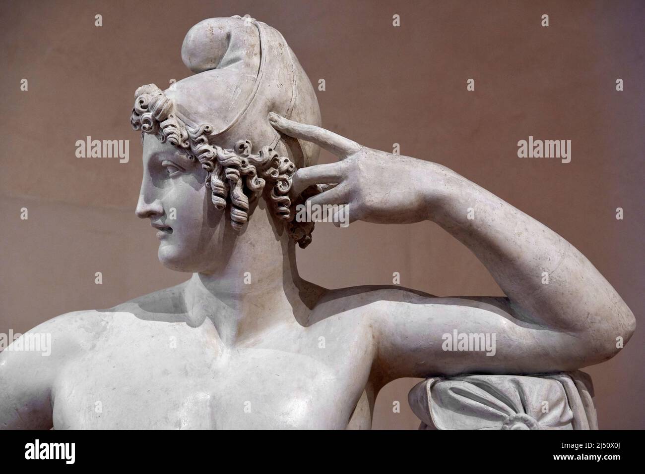 Particolare da “ Paride ” - lcalco in gesso - JacAntonio Canova - 1832 - Venezia, Gallerie dell’Accademia Foto Stock