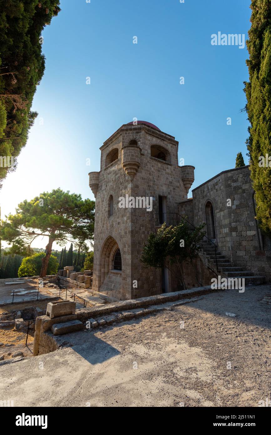 Il territorio del Monastero di Filerimos sull'isola di Rodi in Grecia Foto Stock