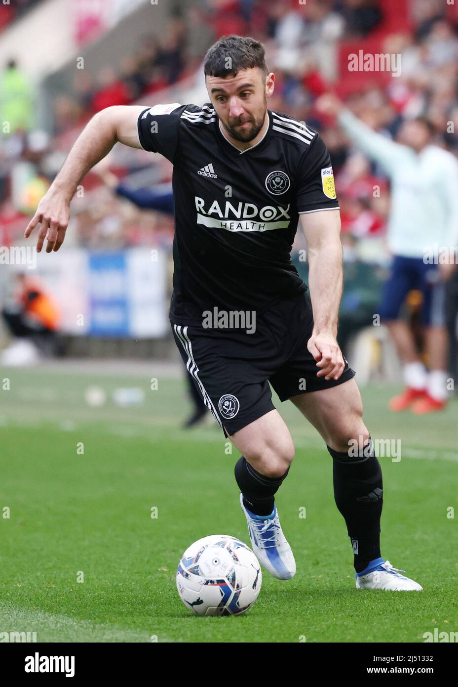 Bristol, Inghilterra, 18th aprile 2022. Enda Stevens di Sheffield Utd durante la partita del campionato Sky Bet ad Ashton Gate, Bristol. Il credito dovrebbe essere: Darren Staples / Sportimage Foto Stock