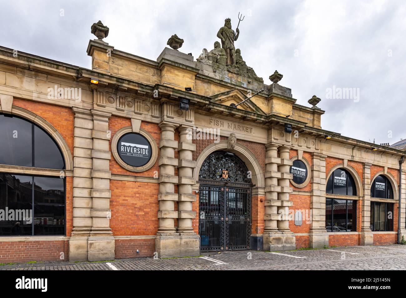 Il vecchio Fish Market edificio sulla banchina di Newcastle-upon-Tyne, Regno Unito Foto Stock