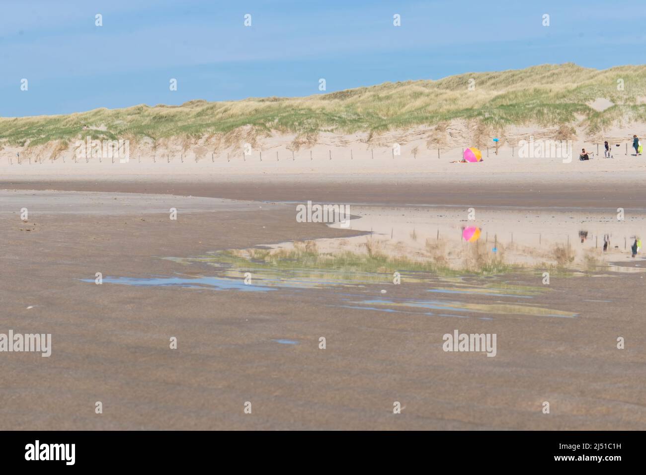 Spiaggia del Mare del Nord a Bergen aan Zee, Paesi Bassi Foto Stock